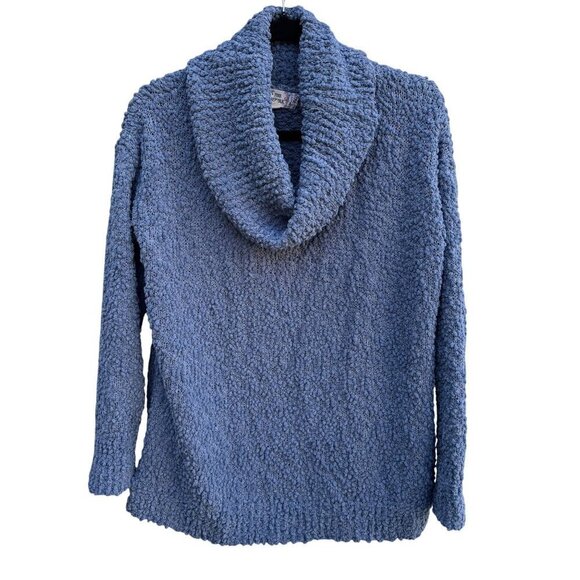 Pink Republic Womens Blue Chunky Knit Cowl Neck Lightweight Knit Sweater XL - Picture 1 of 10